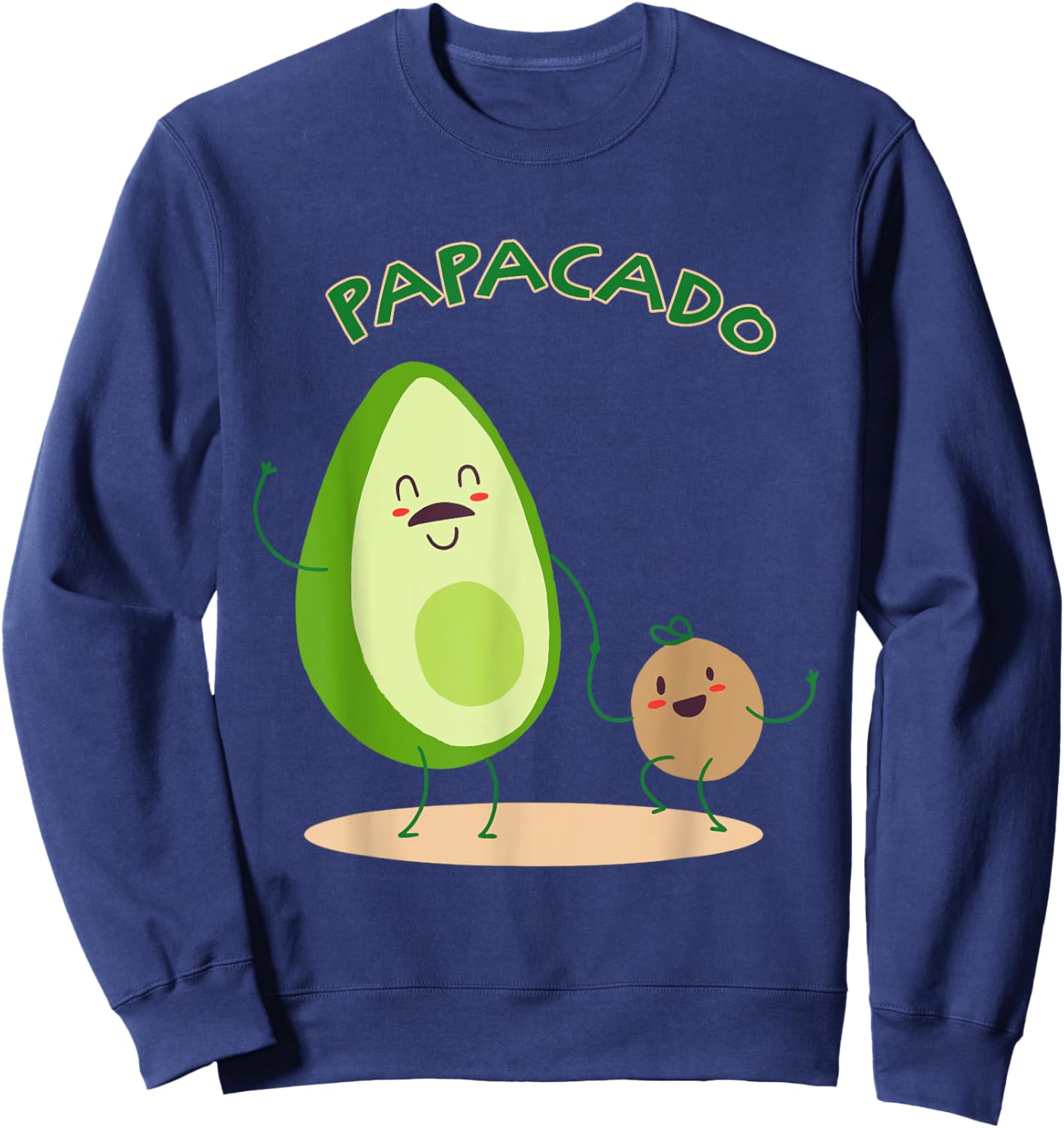 Papacado Cute Avocado Dad Father Love Sweatshirt - Sweatshirt | Navy