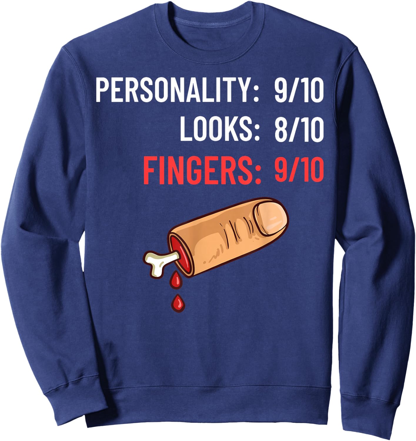 Missing Finger Prosthetic Amputation Recovery Sweatshirt - Sweatshirt | Navy