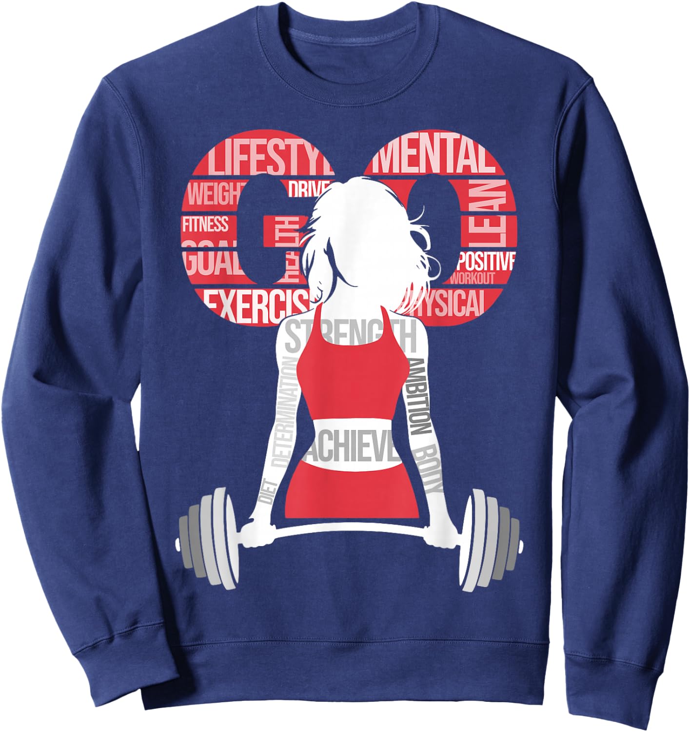 Women Workout With Sayings Gym Motivation Quote Gym Girls Sweatshirt - Sweatshirt | Navy