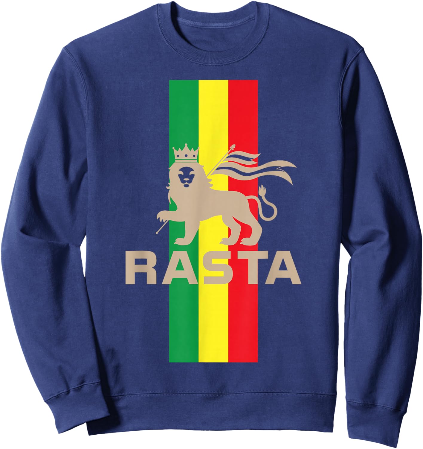 Lion of Judah Judah Rasta Rastafari Reggae Sweatshirt - Sweatshirt | Navy
