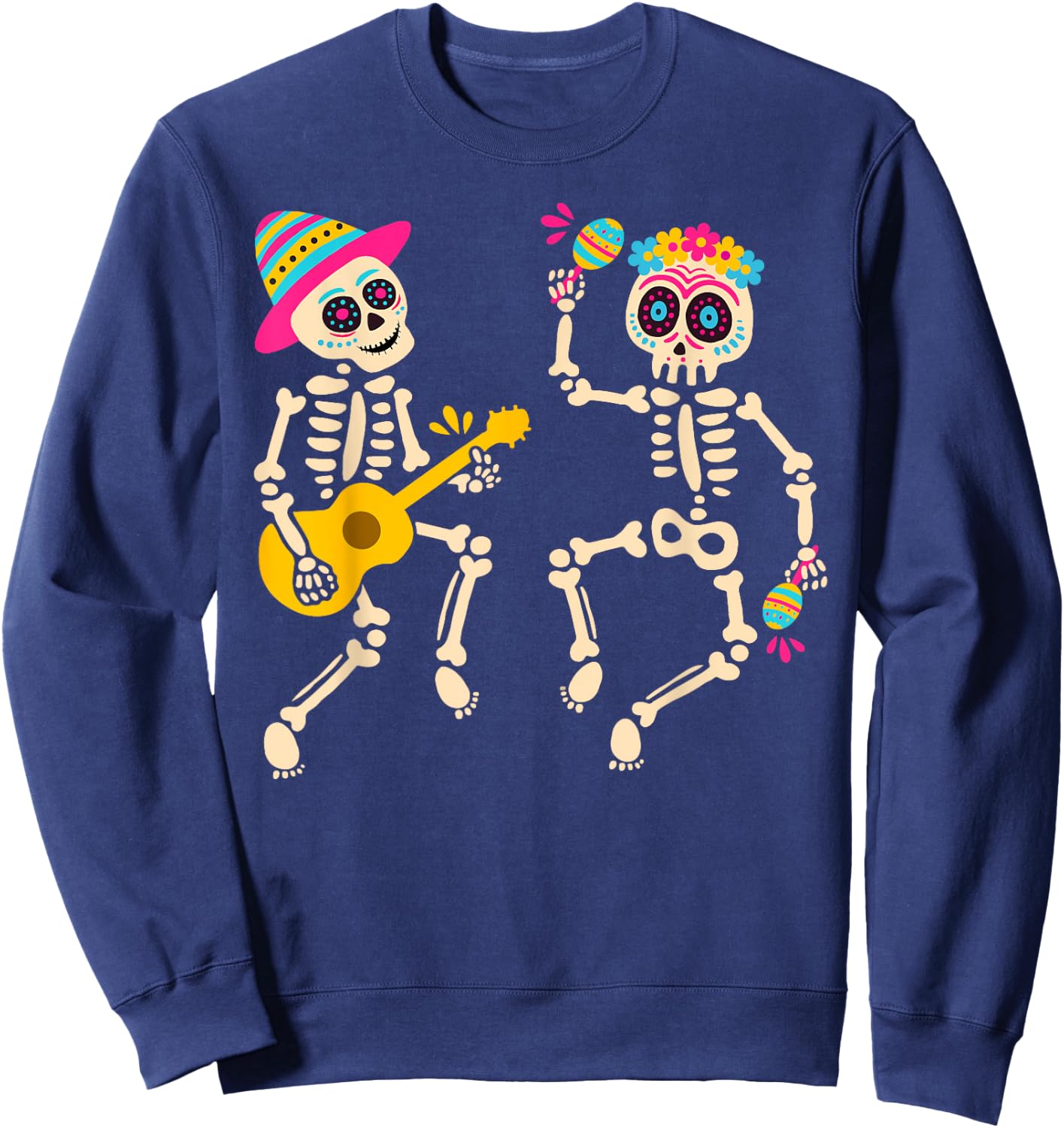 Dia De Los Muertos Skeleton Dancing Skull Day of The Dead Sweatshirt - Sweatshirt | Navy