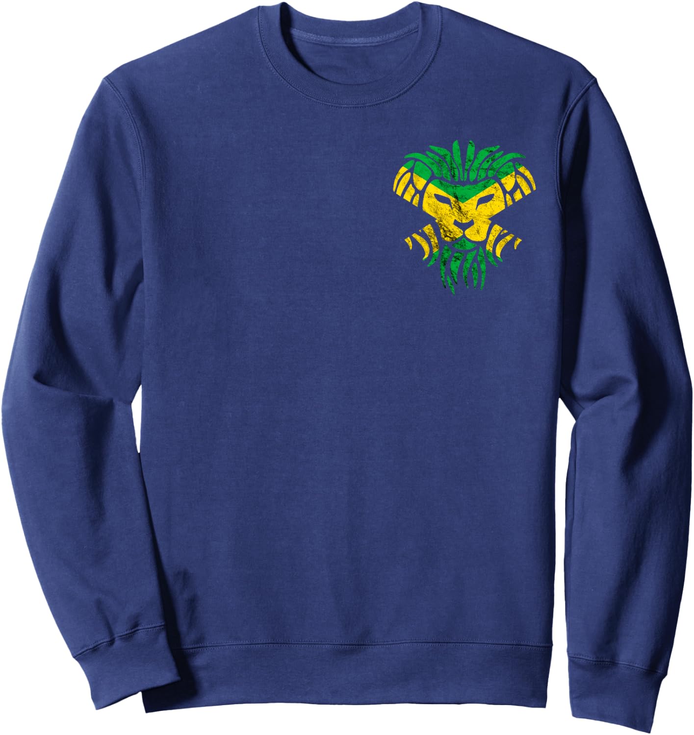 Jamaica Jamaican Roots Flag Tropical Lion Head Proud Sweatshirt - Sweatshirt | Navy