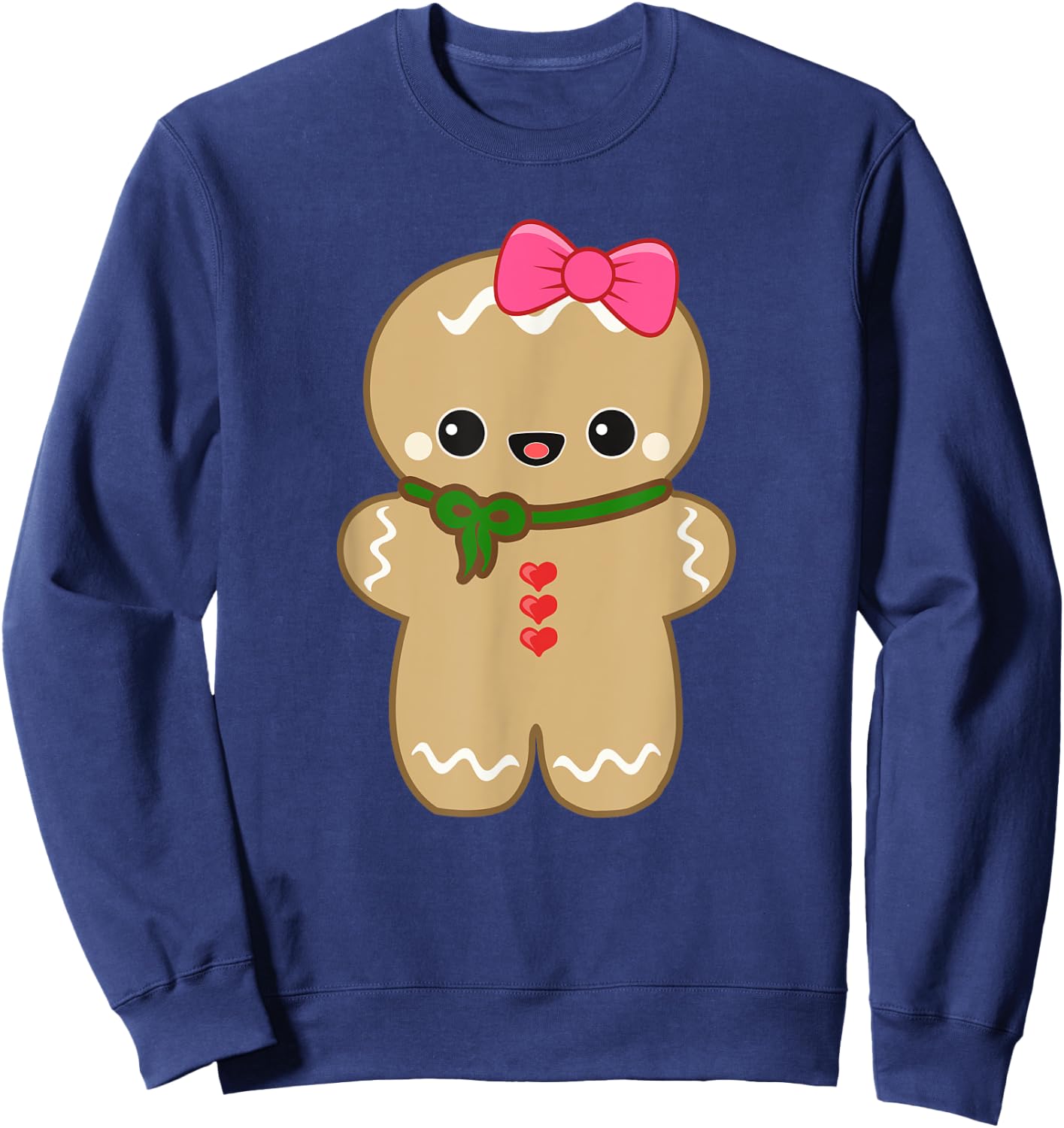 Funny Christmas Cookie Gingerbread Cute Girl Women kids Gift Sweatshirt - Sweatshirt | Navy