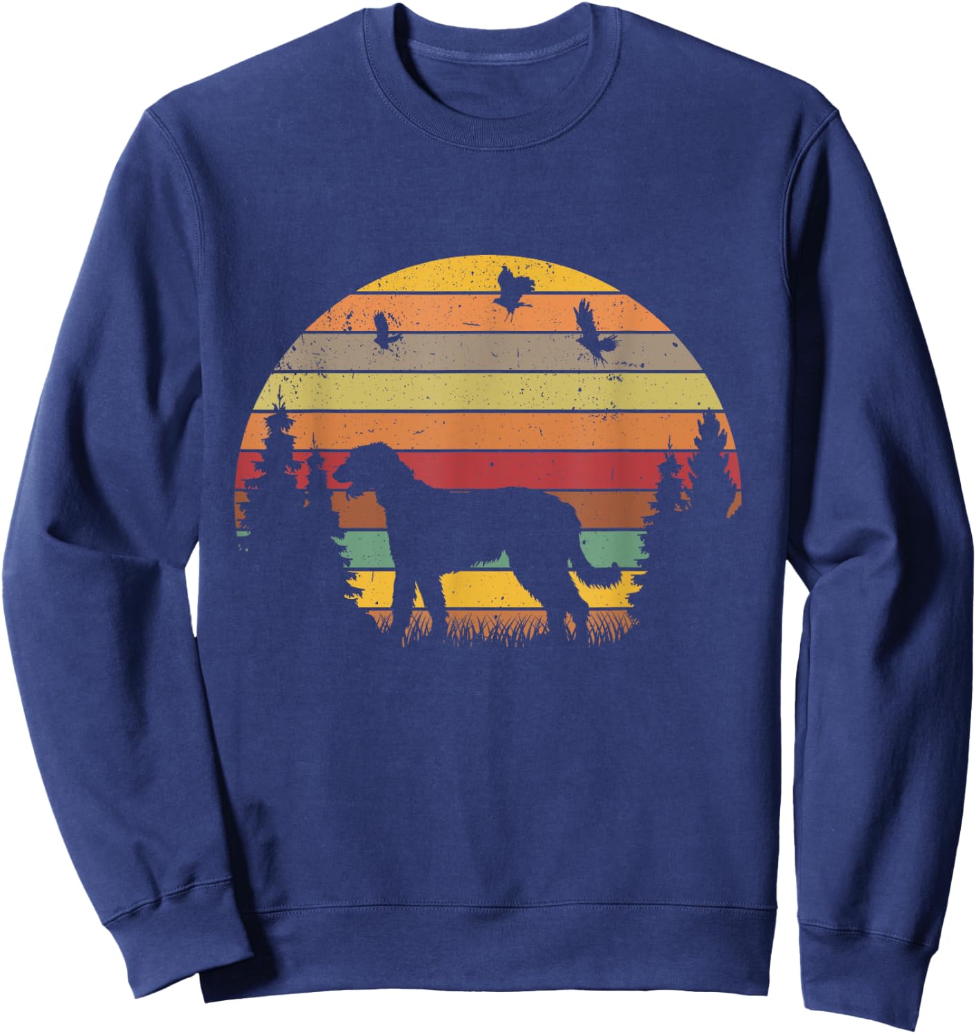 Irish Wolfhound Retro Vintage Sweatshirt - Sweatshirt | Navy