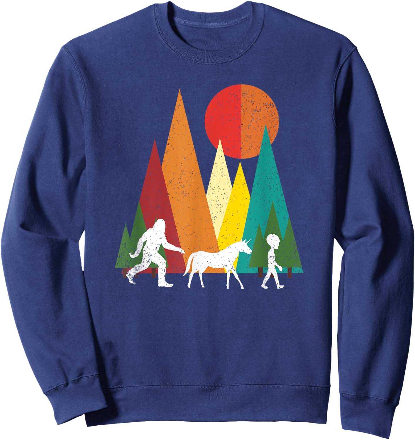 Bigfoot alien unicorn alien fantasy Gift Sweatshirt - Sweatshirt | Navy