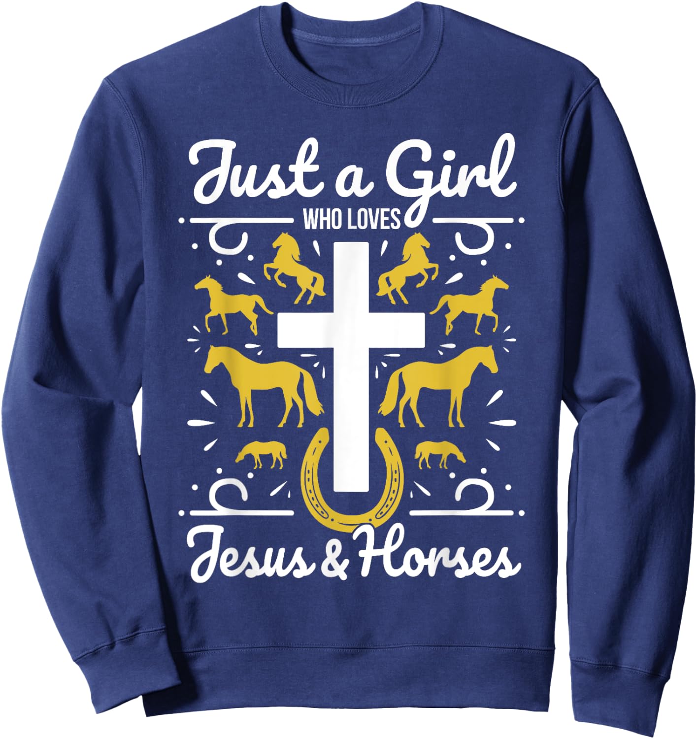 Horse Rider - Jesus & Horses Sweatshirt - Sweatshirt | Navy