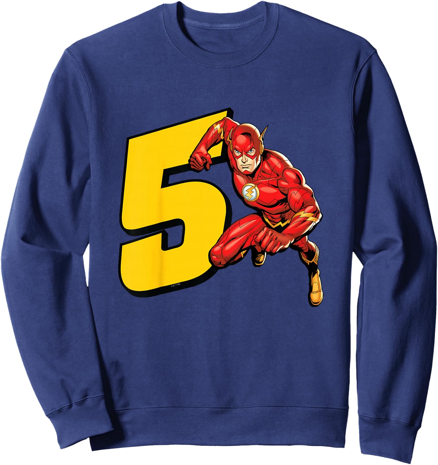 Kids The Flash Super Hero 5th Birthday Sweatshirt - Sweatshirt | Navy