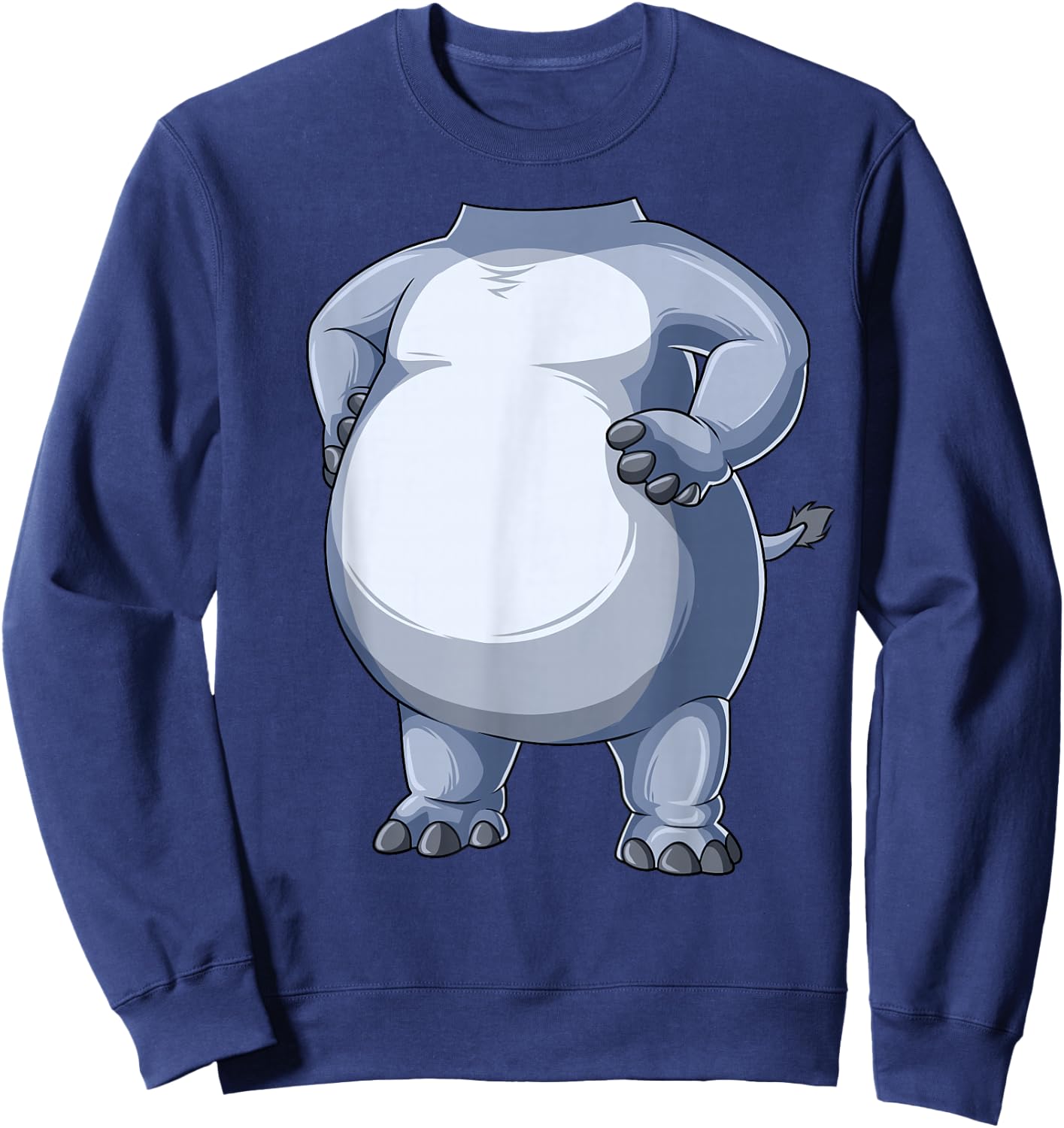 Easy Hippo Costume Hippo Body Headless Hippo Costume Sweatshirt - Sweatshirt | Navy