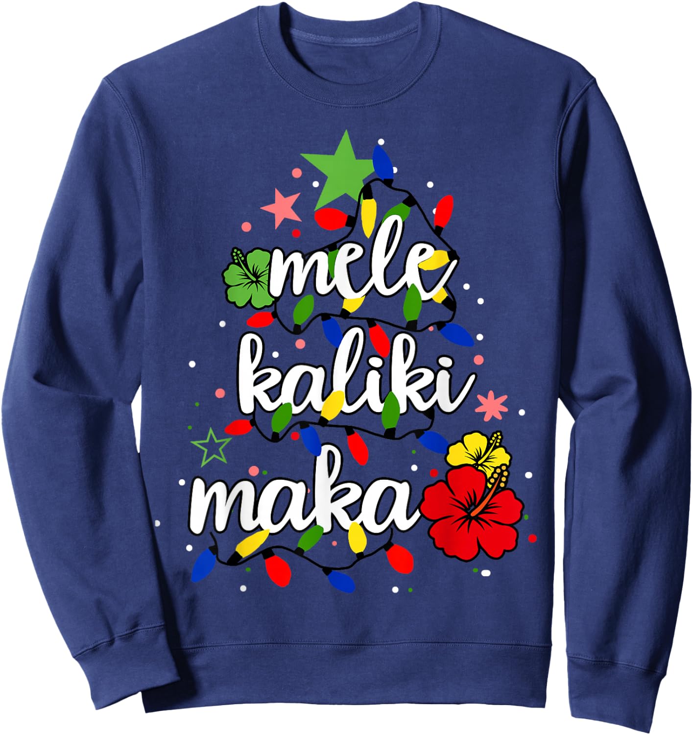 Mele Kalikimaka Shirt Kids Toddler Christmas Tree Hawaiian Sweatshirt - Sweatshirt | Navy