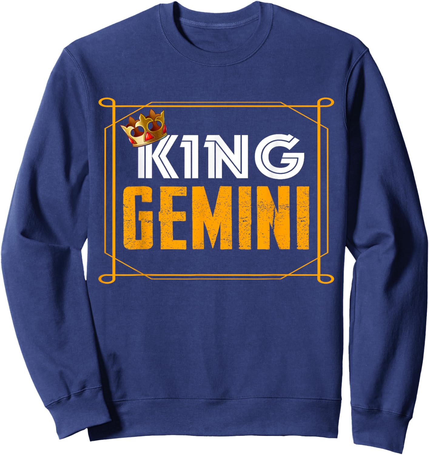 Funny King Gemini Zodiac Sign June May Birthday Boys Men Sweatshirt - Sweatshirt | Navy