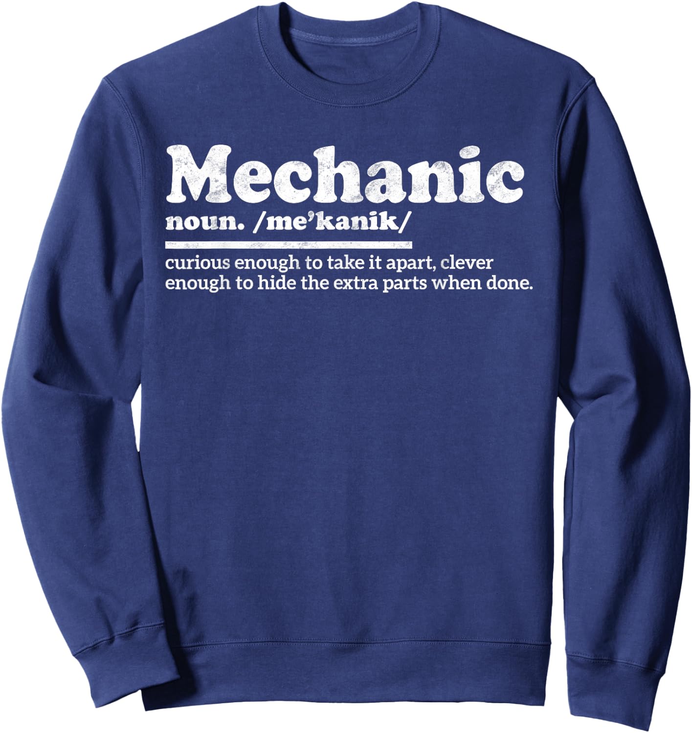 Funny Definition Mechanic Sweatshirt - Sweatshirt | Navy
