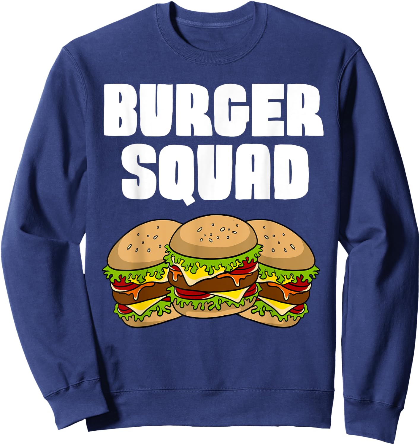 Funny Burger Art Women Hamburger Cheeseburger Lover Sweatshirt - Sweatshirt | Navy