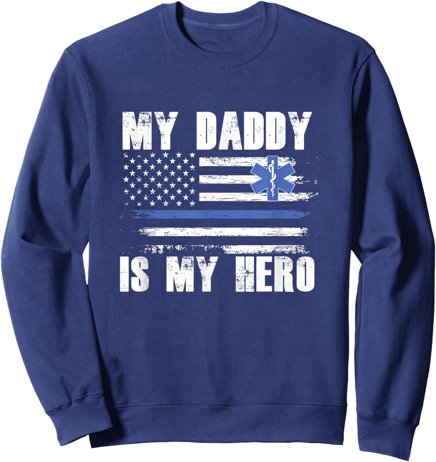USA flag emergency paramedic father dad paramedic gift Sweatshirt - Sweatshirt | Navy