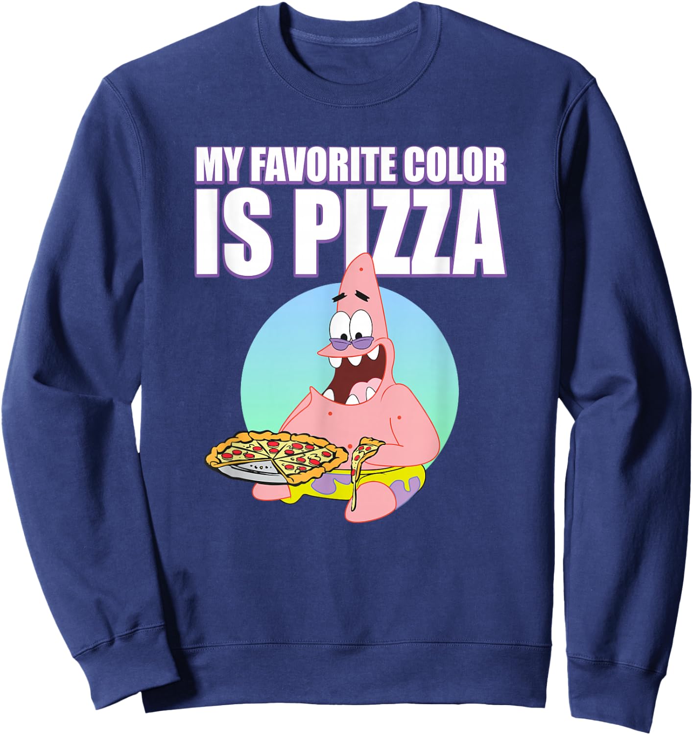 Patrick Loves Pizza Sweatshirt - Sweatshirt | Navy
