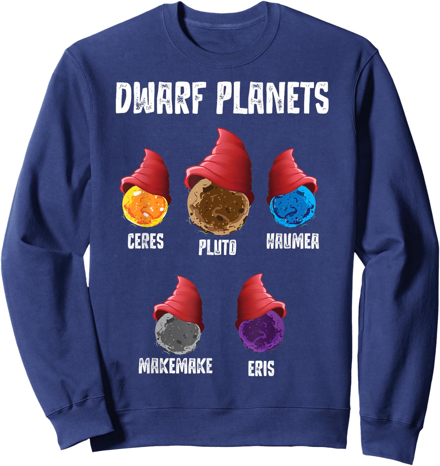 Solar System Dwarf Planets Outer Space Astronaut Sweatshirt - Sweatshirt | Navy
