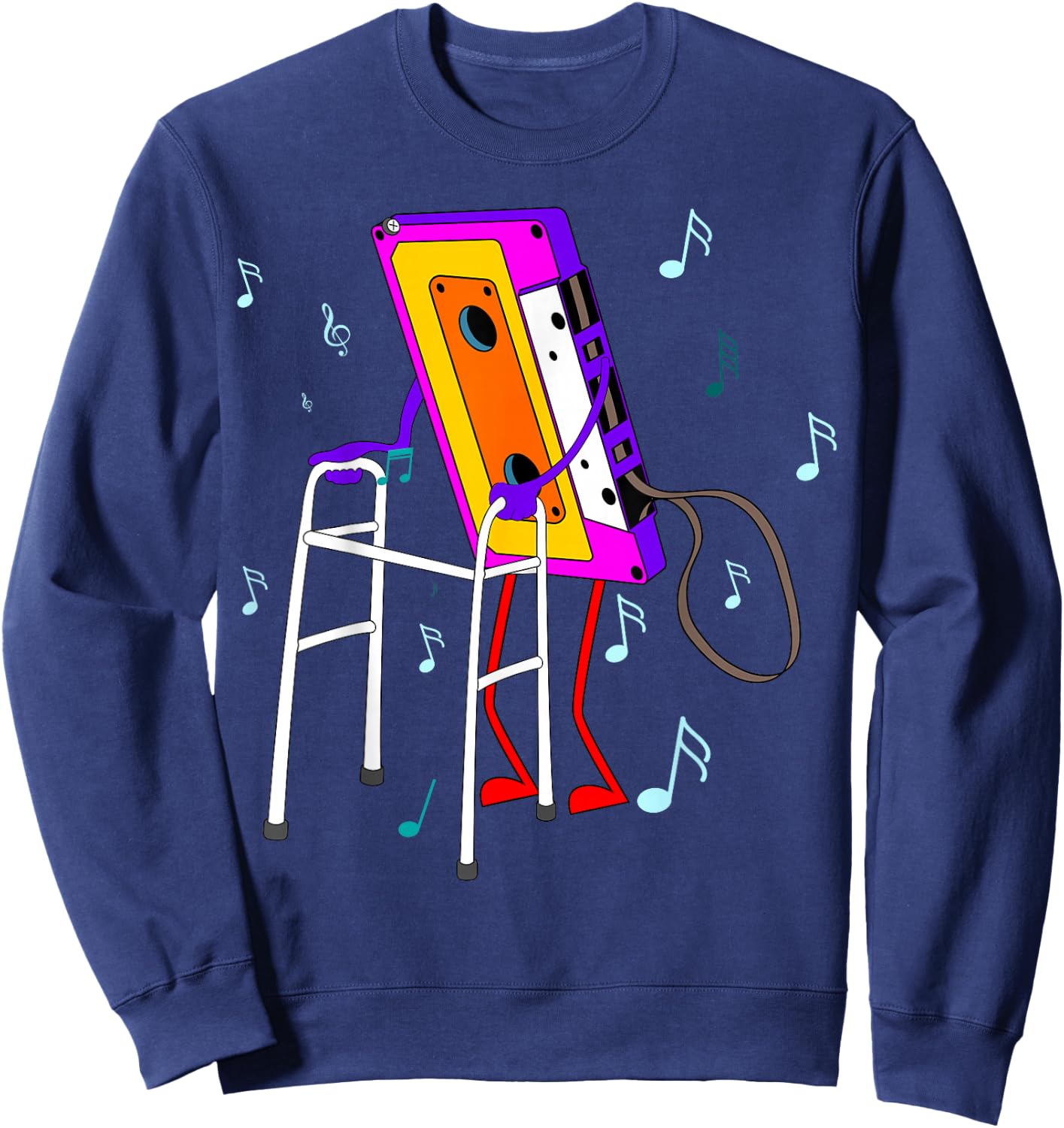 Cassette Tape Retro Vintage 70's 80's 90's Music Sweatshirt - Sweatshirt | Navy