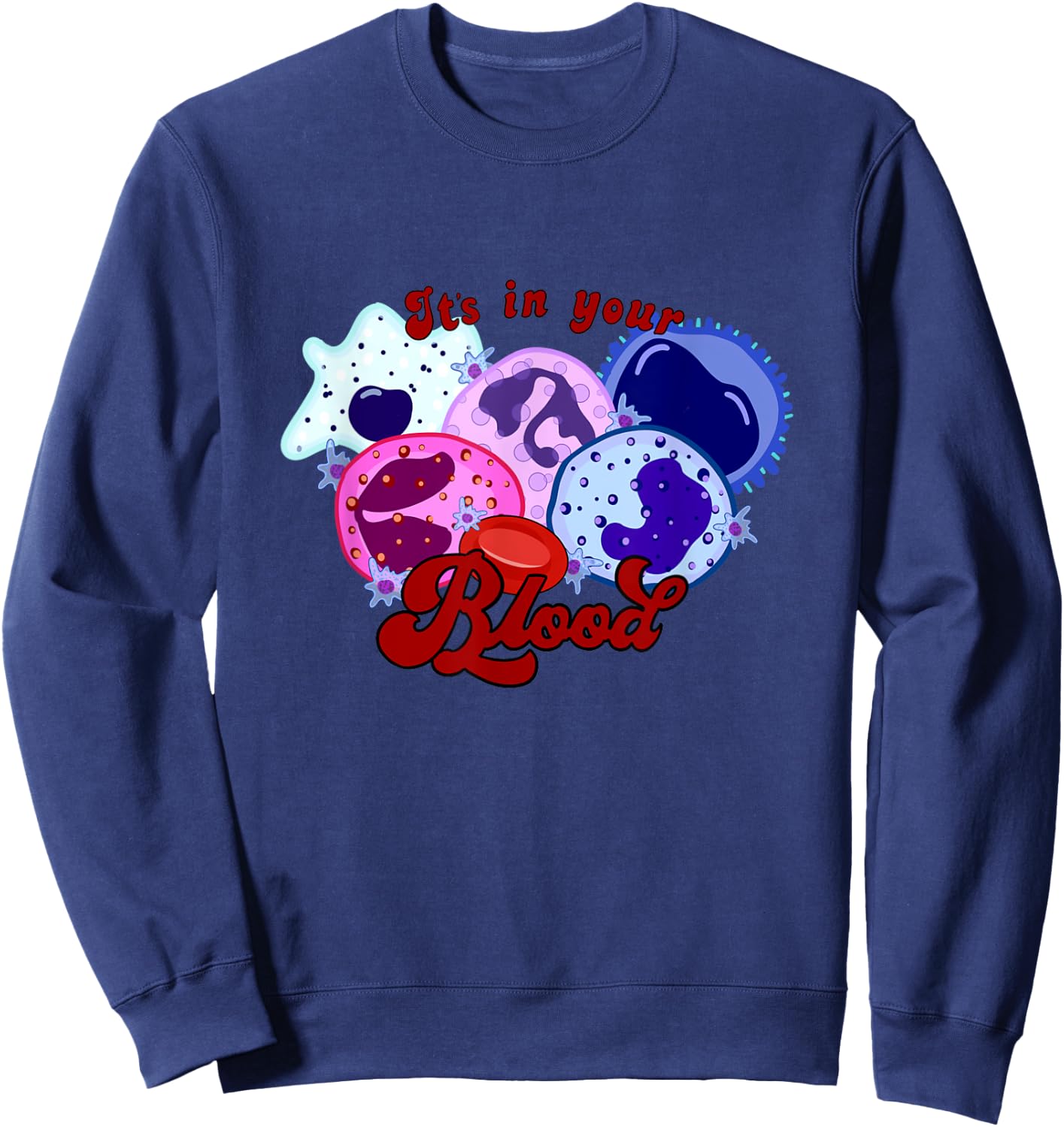 Cartoon blood cell Sweatshirt - Sweatshirt | Navy