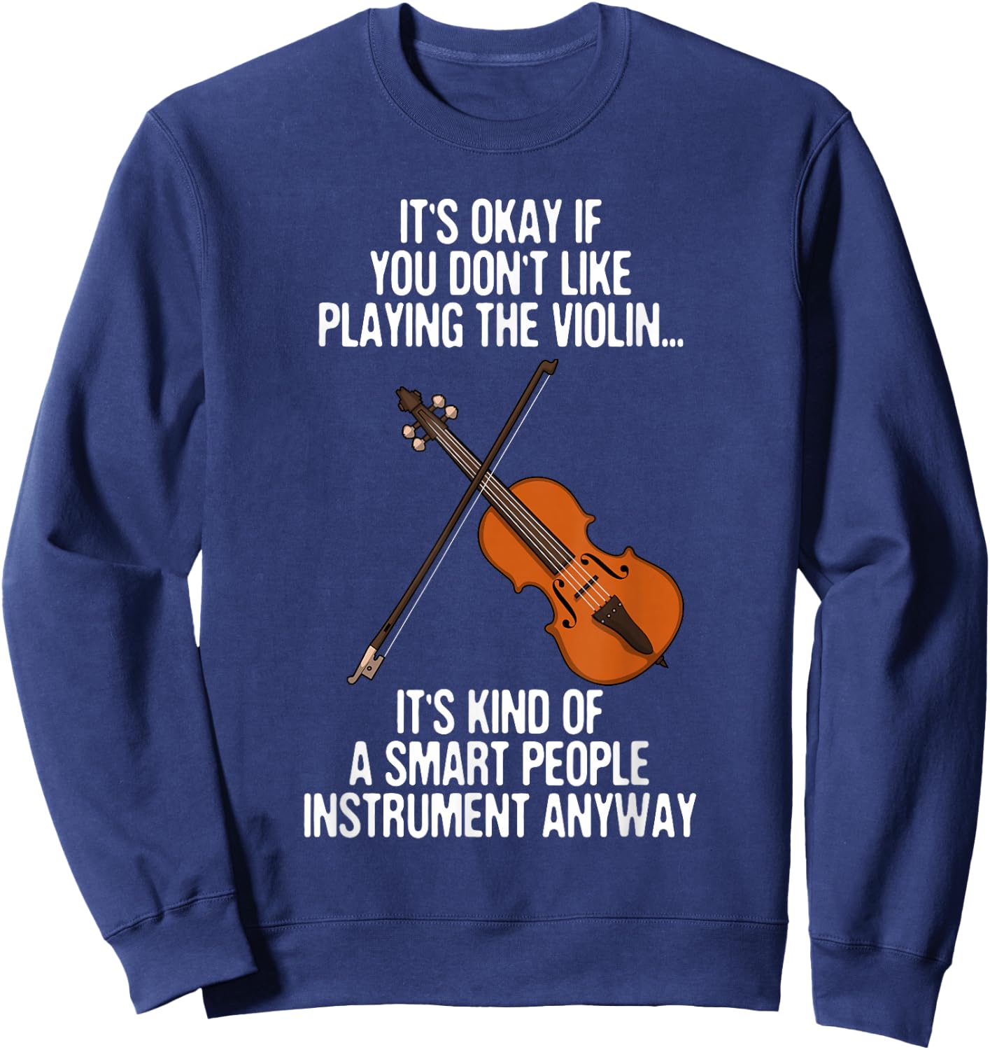 Best Violin Art Women Kids Instrument Violin Player Small Sweatshirt - Sweatshirt | Navy