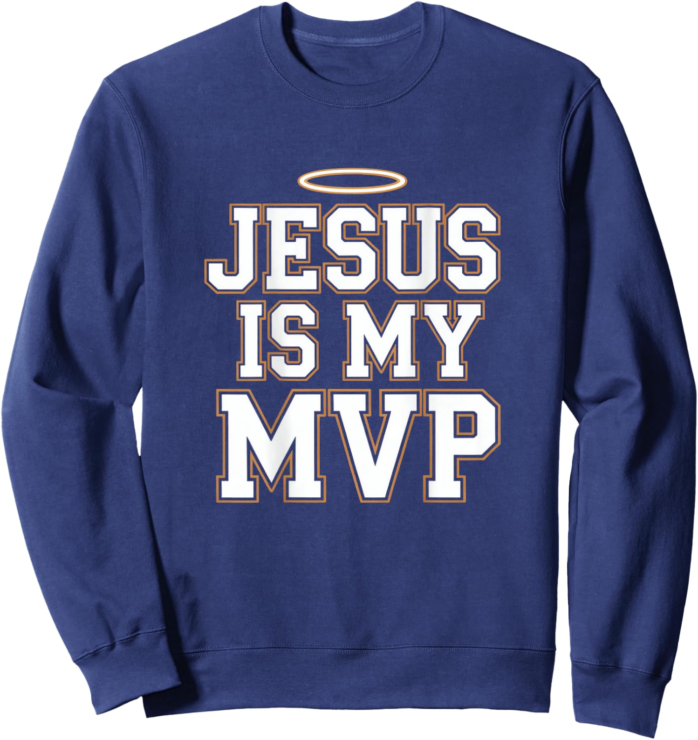 Jesus Is My MVP Perfect Christian Baseball Sport Gifts Men Sweatshirt - Sweatshirt | Navy
