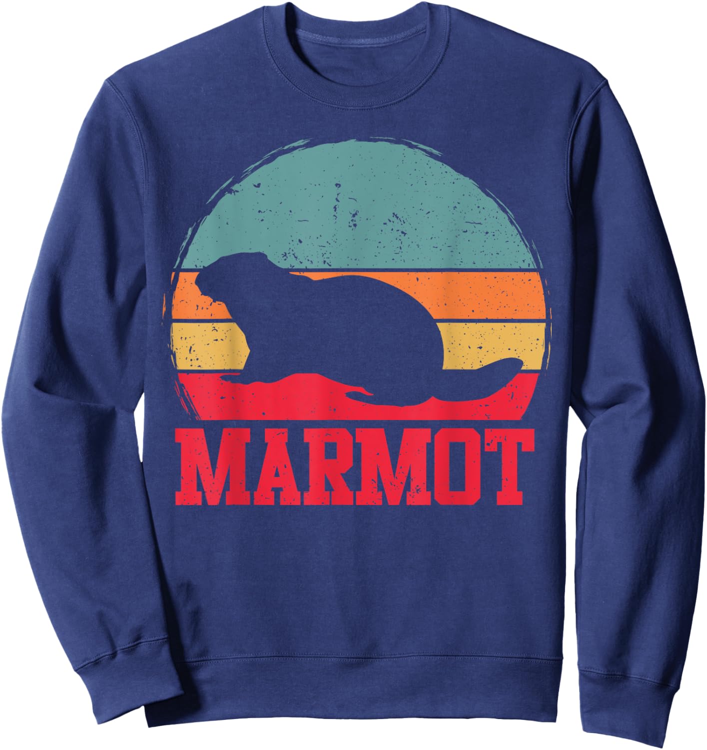 Retro Vintage Marmot lover Sunset Women Kids boys Sweatshirt - Sweatshirt | Navy