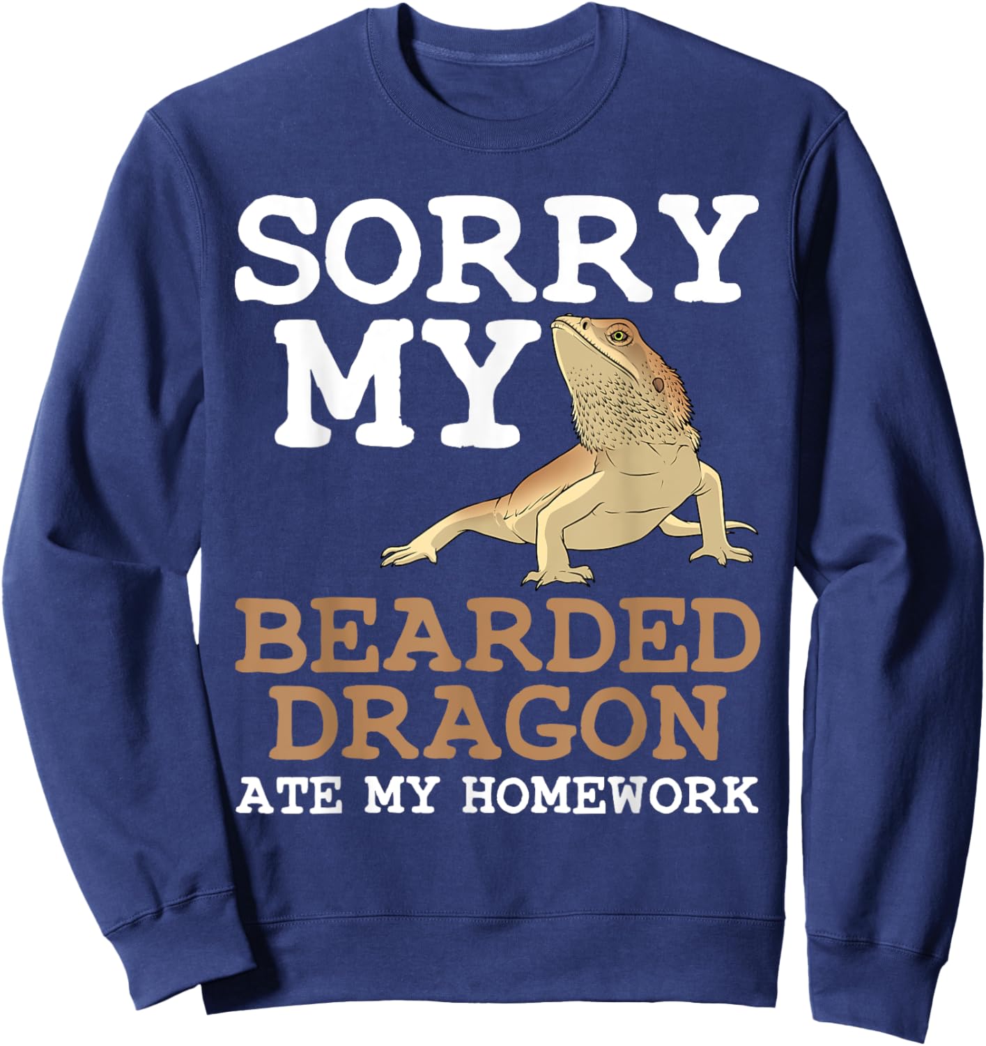 Funny Bearded Dragon Gift Kids Boys Girls Lizard Lovers Sweatshirt - Sweatshirt | Navy