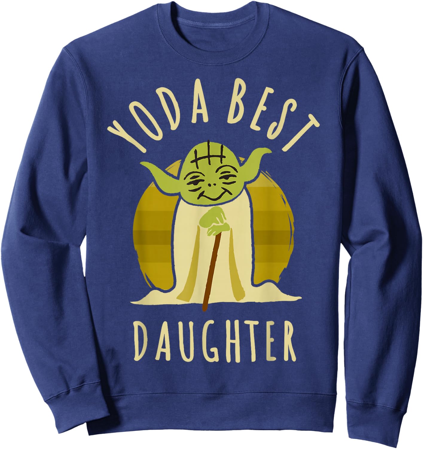 Star Wars Yoda Best Daughter Cartoon Yoda Sweatshirt - Sweatshirt | Navy