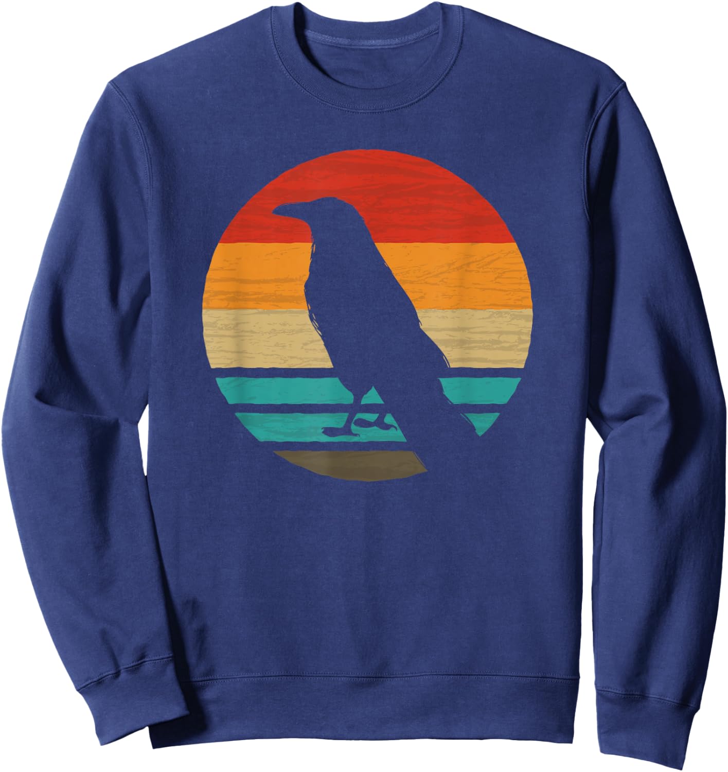 Raven Retro Style Vintage Sweatshirt - Sweatshirt | Navy