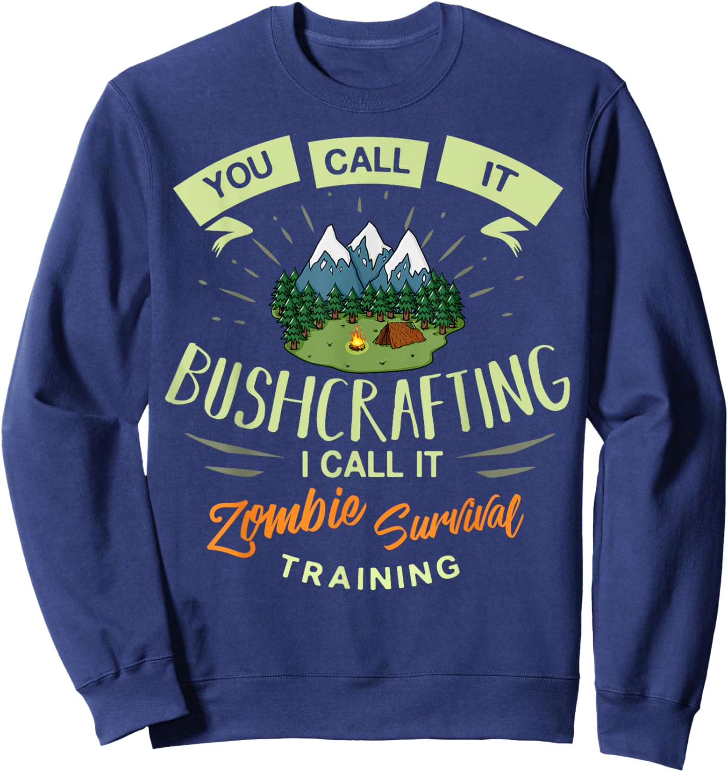 Bushcraft Survival Gift Knife Outdoor Training Sweatshirt - Sweatshirt | Navy