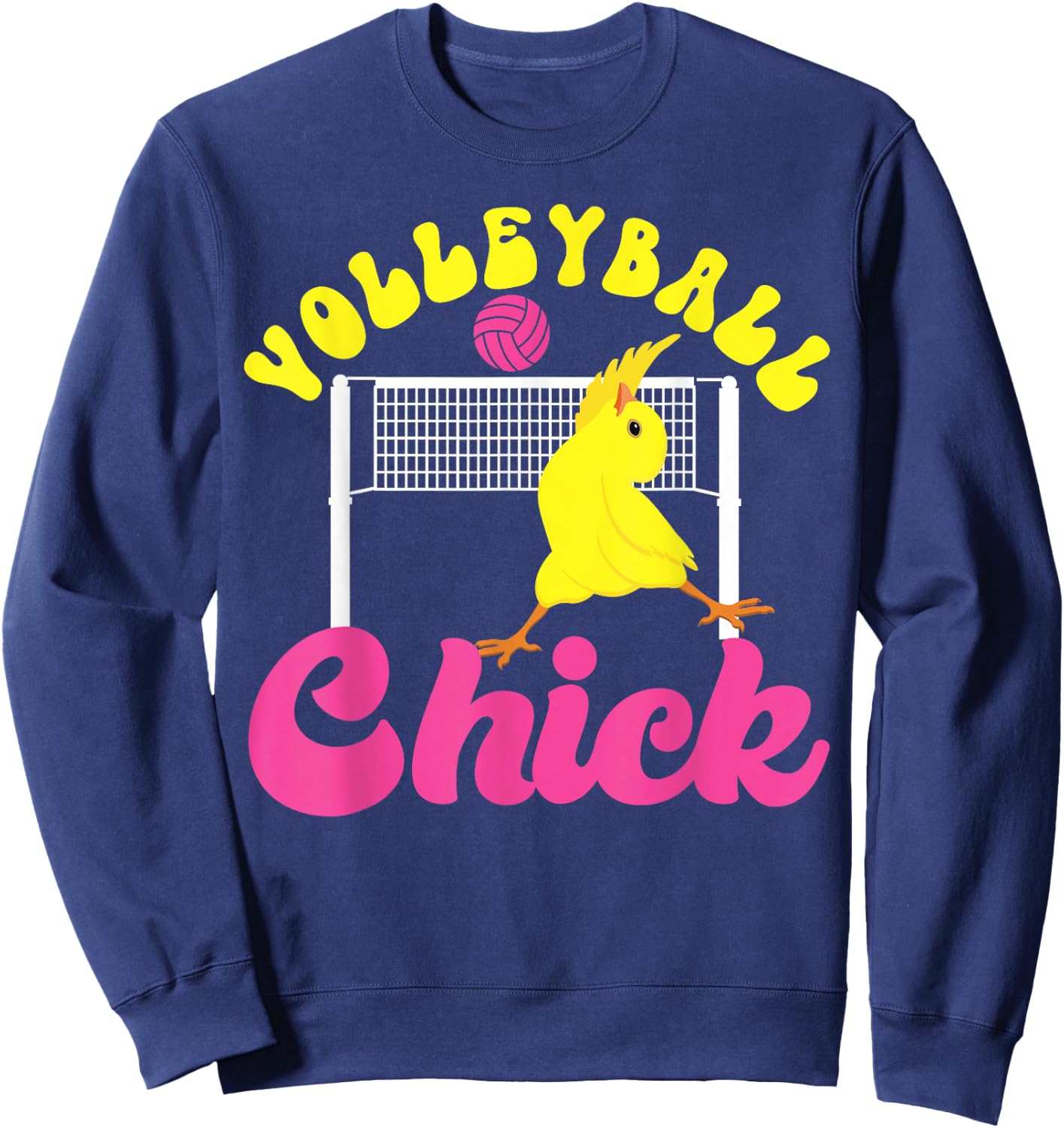 Volleyball Player Team Chicken Volleyball Chick Sweatshirt - Sweatshirt | Navy