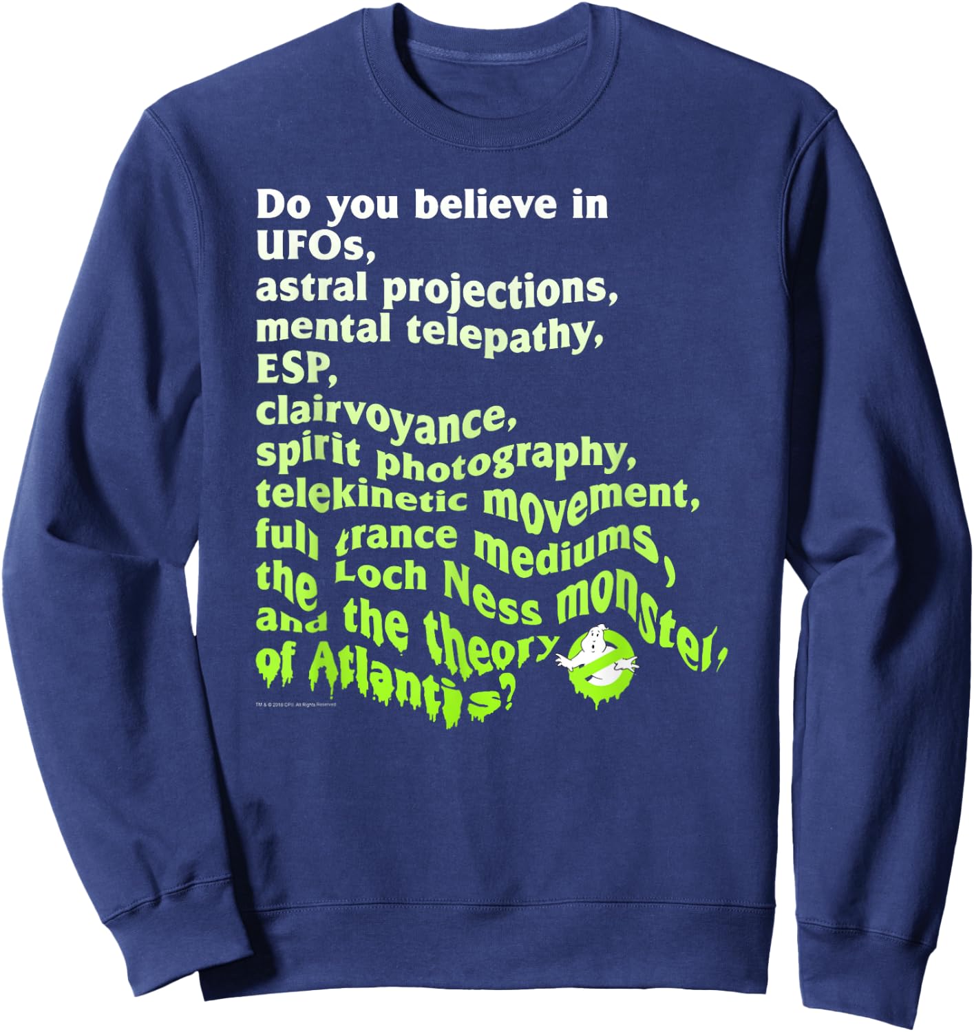 Ghostbusters Do You Believe In Funny Retro Movie Sweatshirt - Sweatshirt | Navy