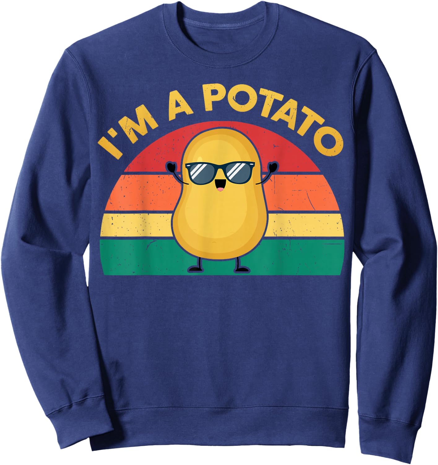 Funny I'm A Potato-Shirt Kids Boy Girl Toddler Cute Graphic Sweatshirt - Sweatshirt | Navy