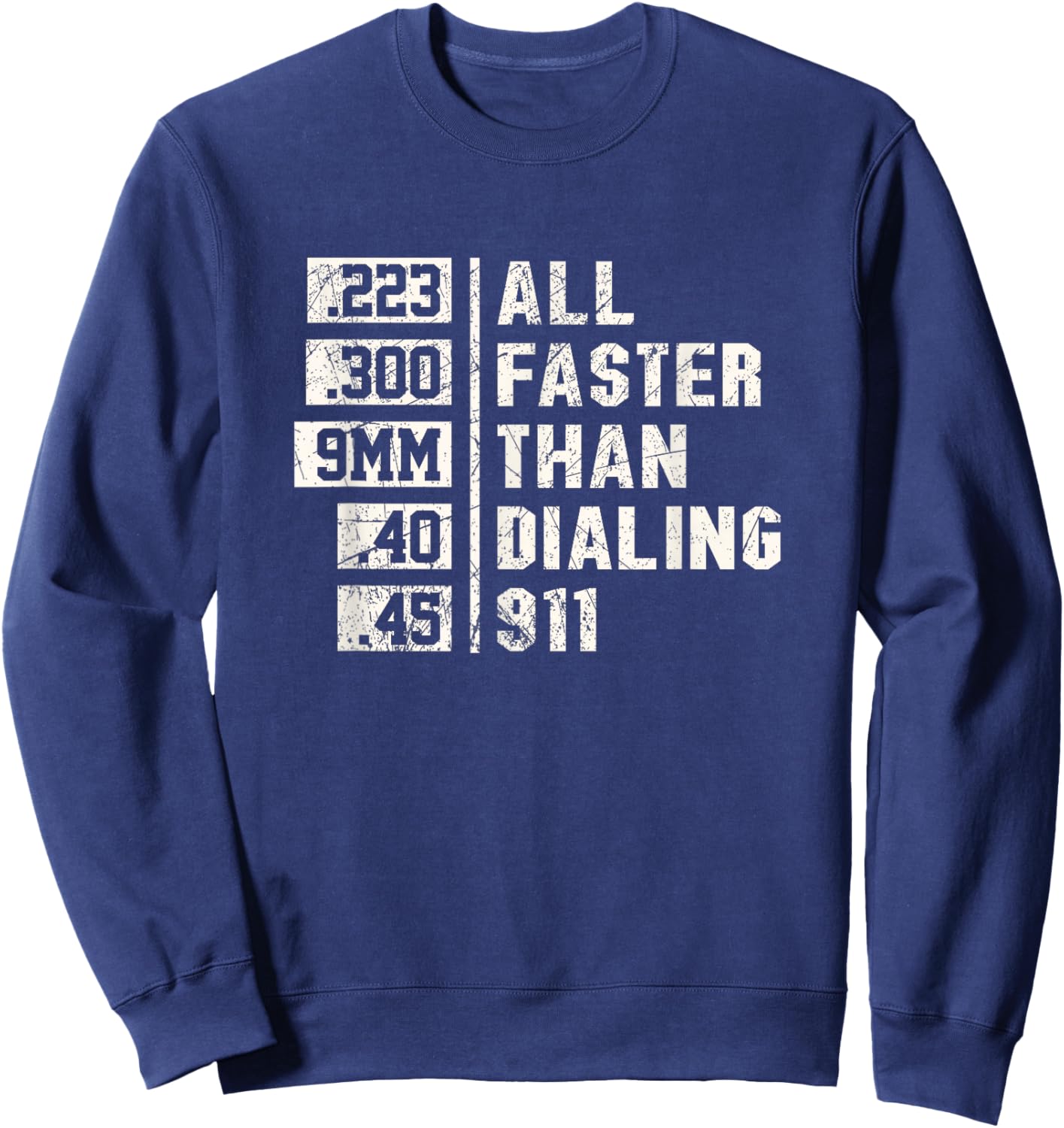 Funny 2nd Amendment 9mm all faster than calling 911 Sweatshirt - Sweatshirt | Navy