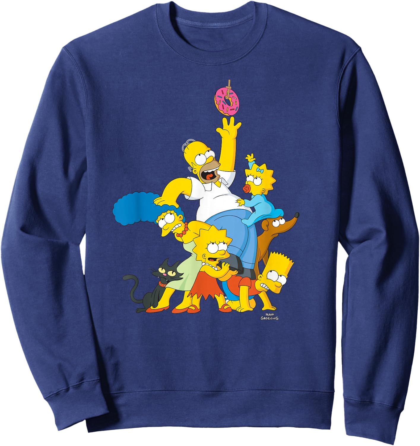 The Simpsons Family Donut Reach Small Sweatshirt - Sweatshirt | Navy