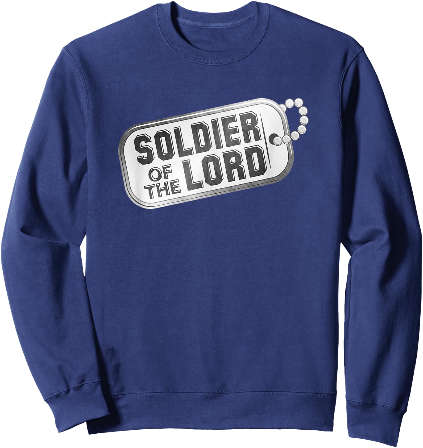Servant of Christ Christian Faith Soldier for Jesus Dog Tag Men Sweatshirt - Sweatshirt | Navy