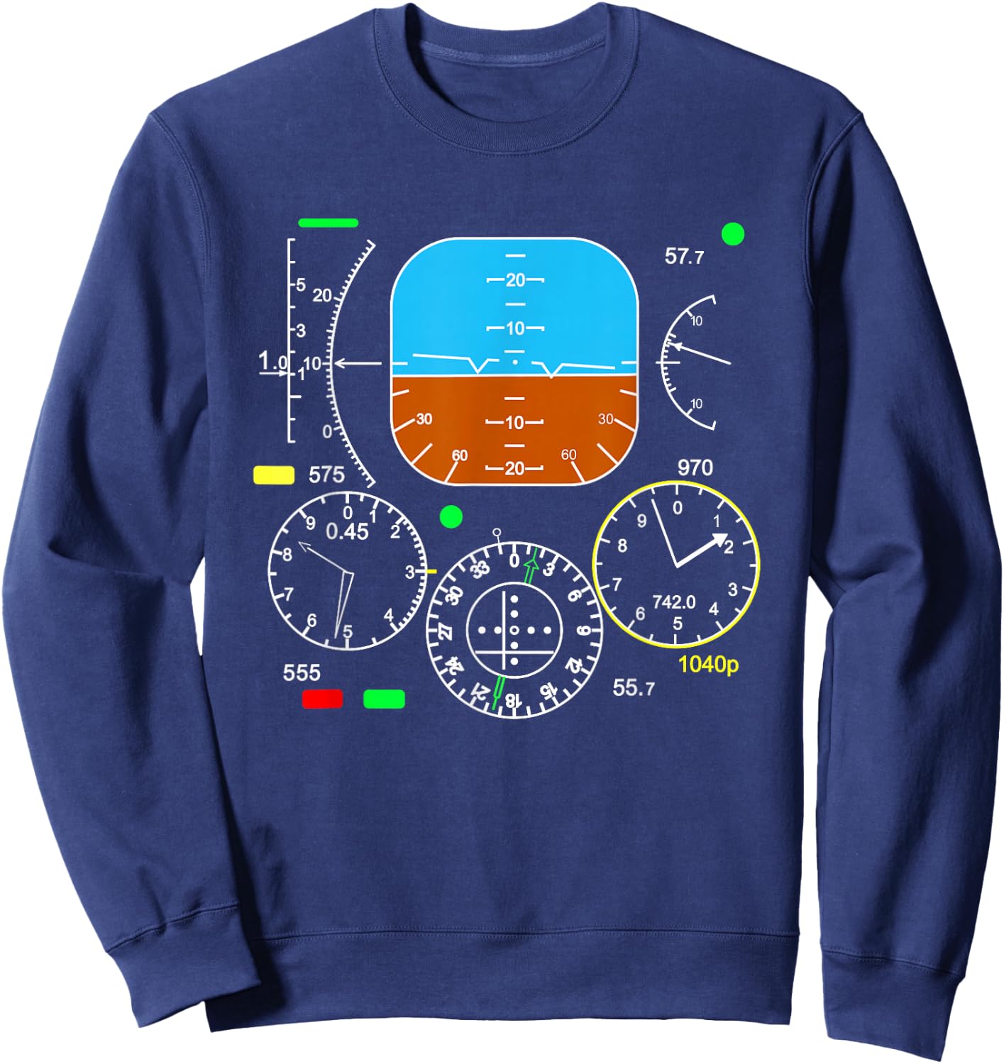 Aeroplane Cockpit Control Panel! Pilot Gift Sweatshirt - Sweatshirt | Navy