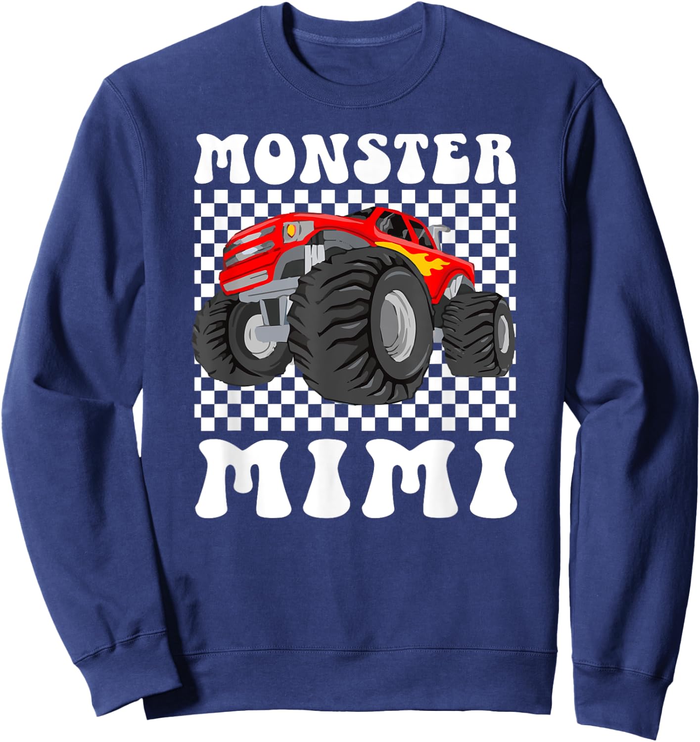 Monster Mimi Groovy Monster Truck Mimi Grandma Sweatshirt - Sweatshirt | Navy