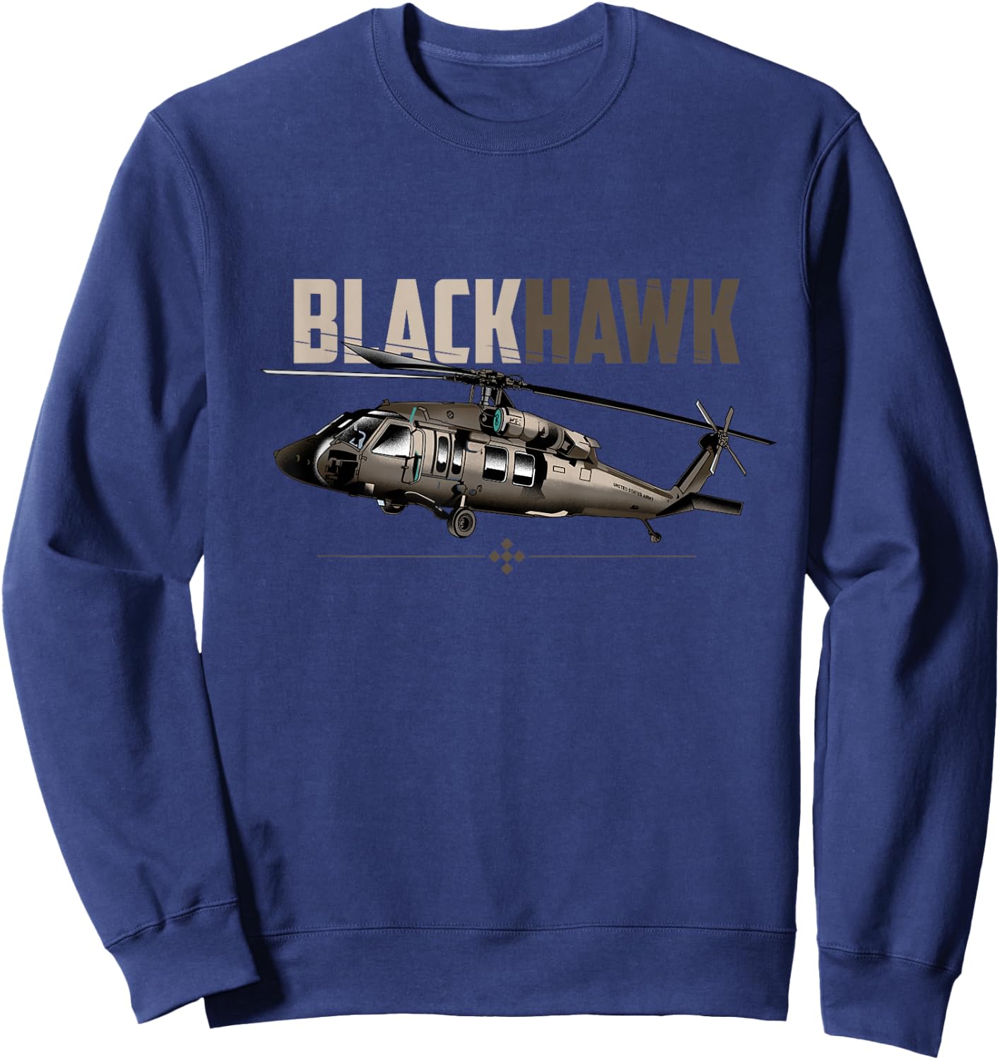 Military Blackhawk Helicopter Airplane Sweatshirt - Sweatshirt | Navy