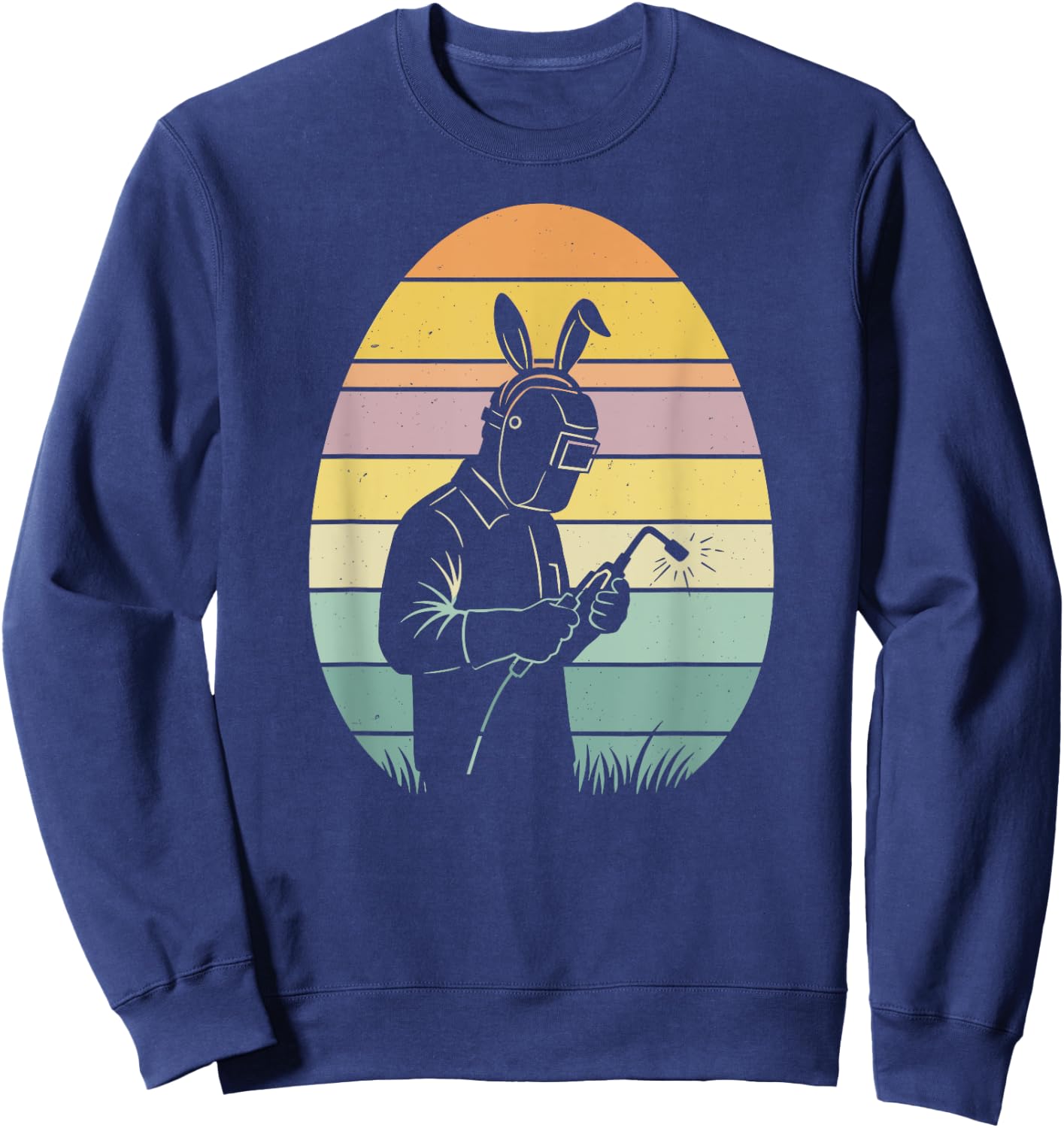 Retro Welding Easter Egg Easter Day Welder Kids Sweatshirt - Sweatshirt | Navy