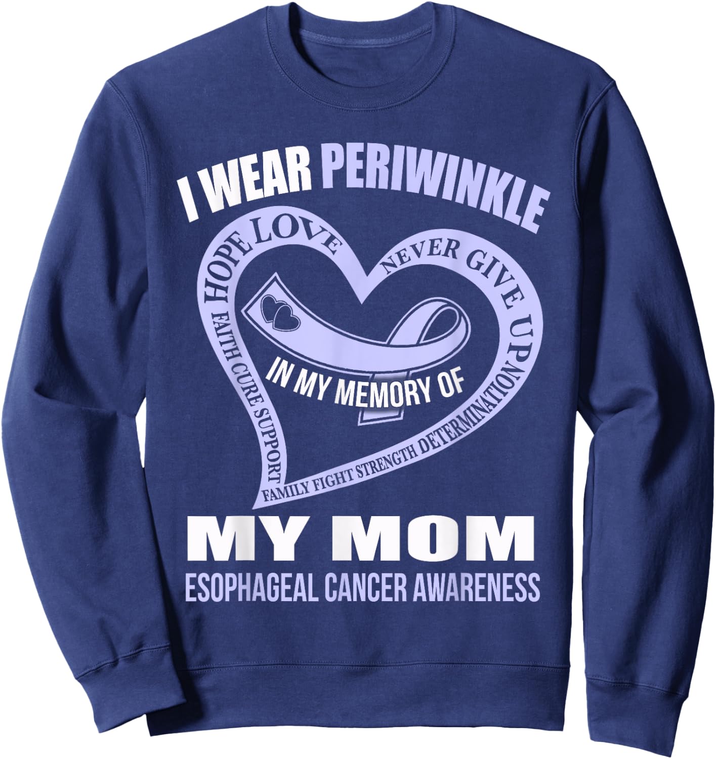 In my memory of my mom ESOPHAGEAL CANCER AWARENESS Sweatshirt - Sweatshirt | Navy
