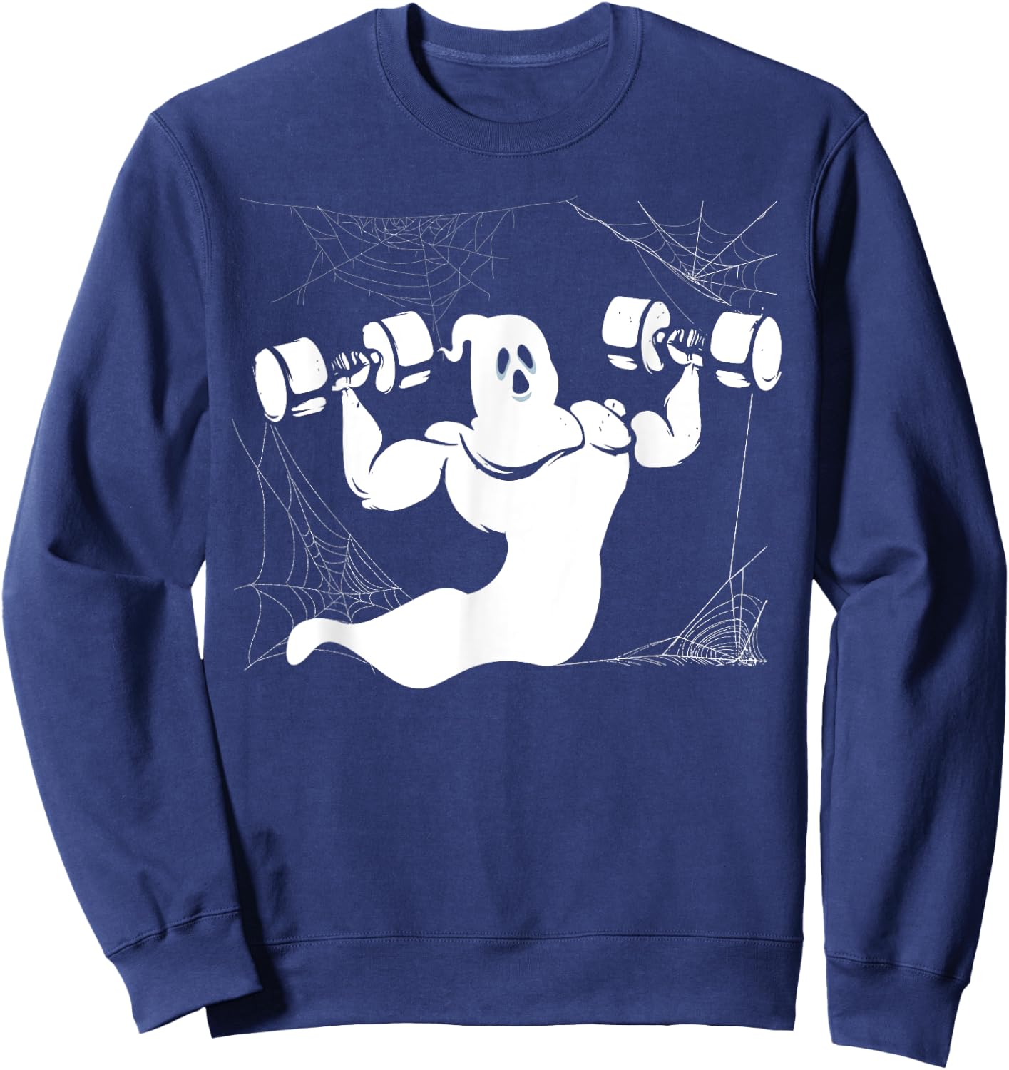 Halloween Weightlifting Gym Instructor Body Builder Fitness Sweatshirt - Sweatshirt | Navy
