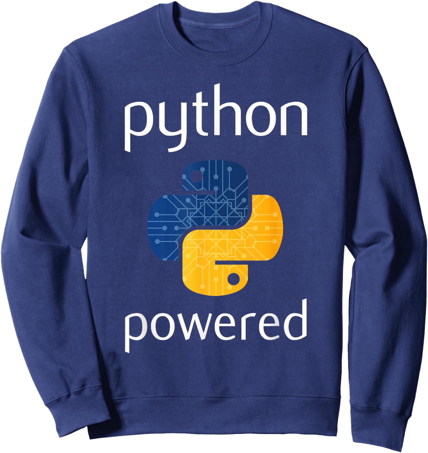 Python Powered Logo Programming Language Sweatshirt - Sweatshirt | Navy