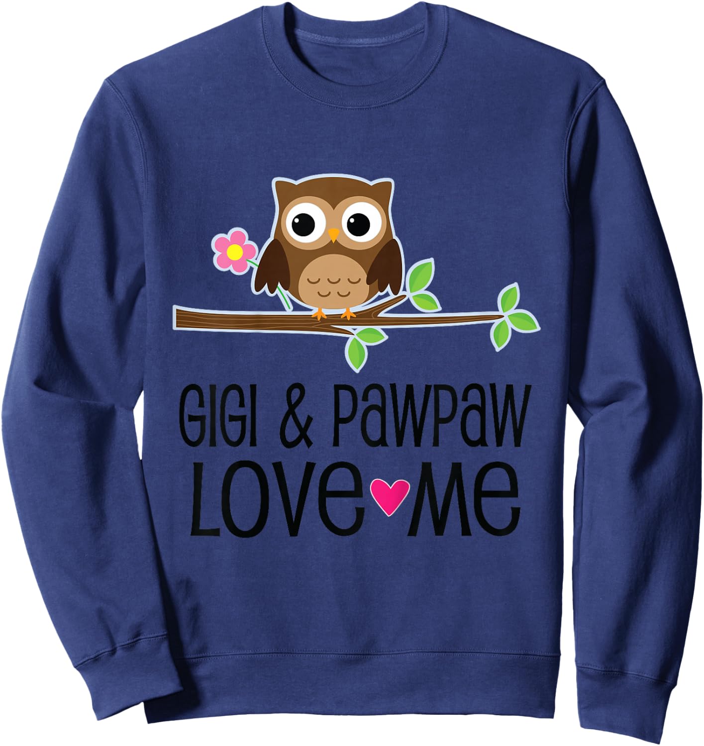 Kids Gigi and Pawpaw Love Me Grandchild Owl Sweatshirt - Sweatshirt | Navy