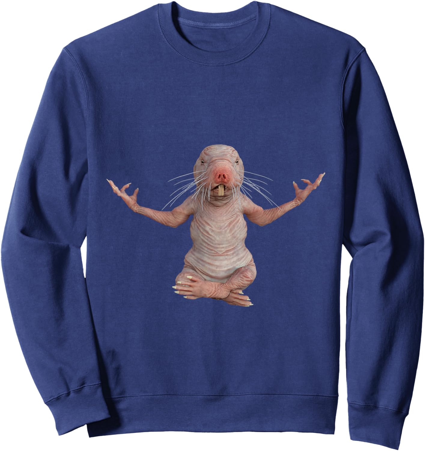 I Just Really Like Naked Moles Ok? Funny Naked Mole Rat Yoga Sweatshirt - Sweatshirt | Navy
