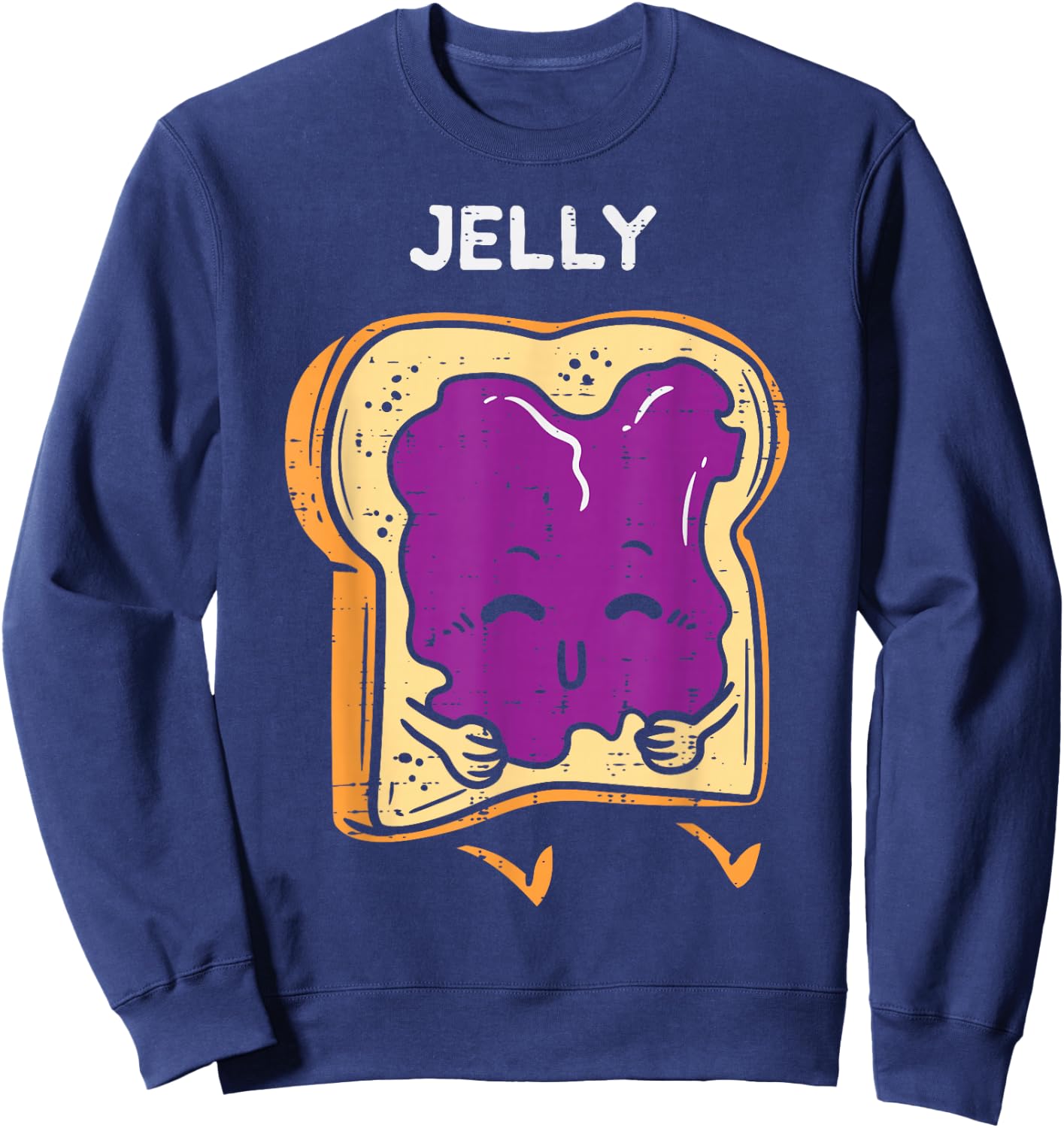 Jelly Toast Cute Matching Halloween Couples Him And Her Sweatshirt - Sweatshirt | Navy