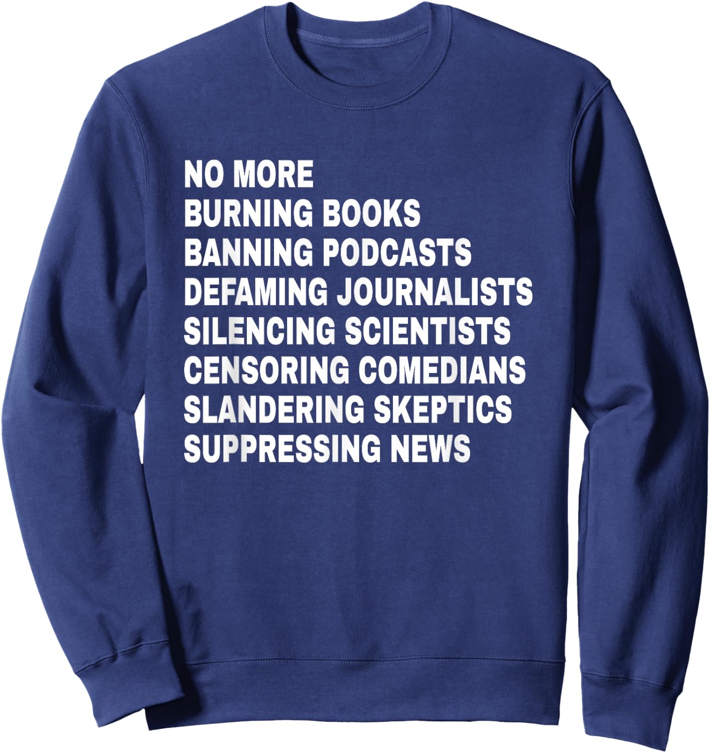 Free Speech Anti Censorship First Amendment Sweatshirt - Sweatshirt | Navy