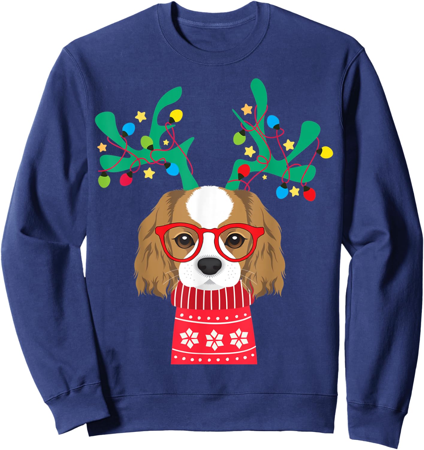 Crazy Cat Flash ForEssential quotes 114 Cavalier King Charles Spaniel Funny Holiday Xmas Christmas Sweatshirt - Sweatshirt | Navy