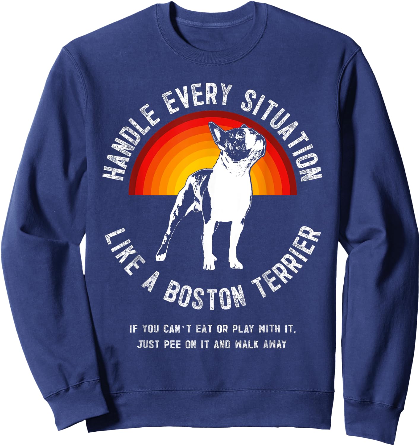 Boston Terrier Boston-Bulldog Men Women Kids Sweatshirt - Sweatshirt | Navy