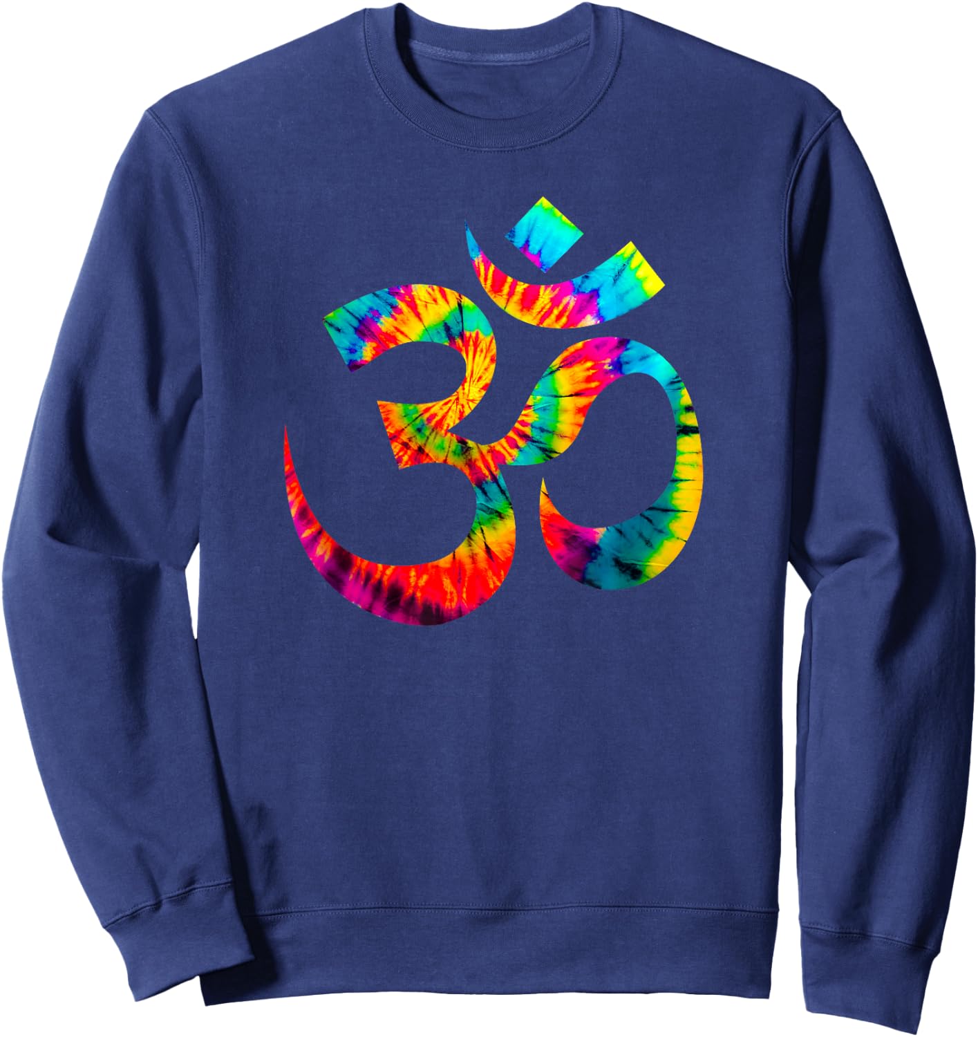Om Yoga Aum Ohm Hindu Spiritual Meditation Tie Dye Sweatshirt - Sweatshirt | Navy