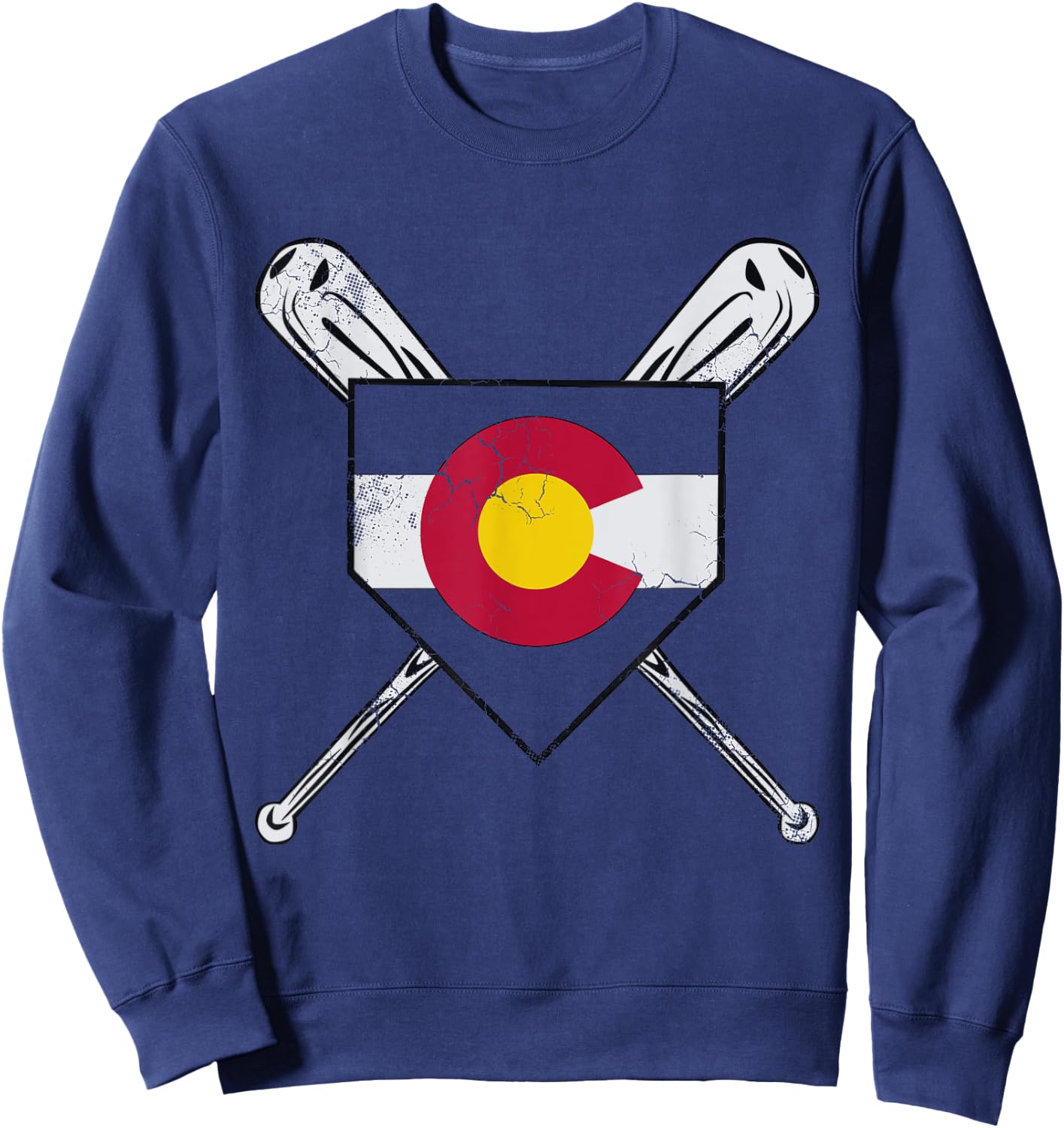 Colorado Flag Baseball Home Team Player Coach Mom Dad Sweatshirt - Sweatshirt | Navy