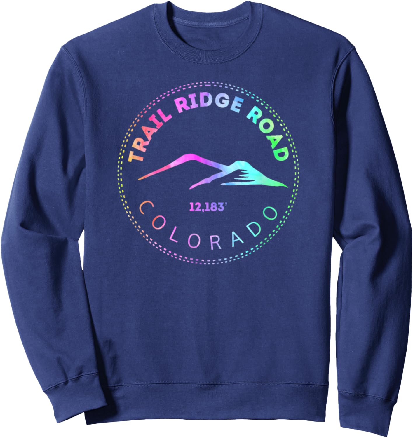 Trail Ridge Road Tie Dye - Elevated Colorado Scenic Byway Sweatshirt - Sweatshirt | Navy